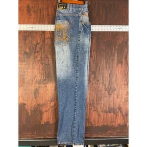 Tupac Makaveli Branded Wide Leg Denim Jeans Blue‎ Fade Y2K Vintage Mens 40x31.5